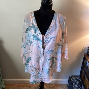 Sheer and Lace Blouse with Cami